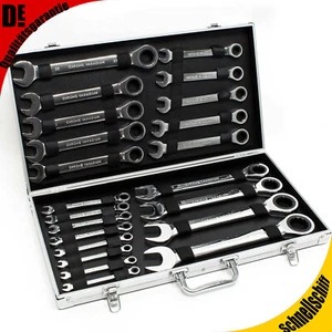 Set chiavi a cricchetto 22 pezzi anello bocca cricchetto chiavi 6-32 mm set utensili DE - Foto 1 di 12