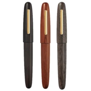 Penna stilografica Jinhao 9056 legno clip dorata pennino fine 0,5 mm ufficio scrittura regalo #js - Foto 1 di 19