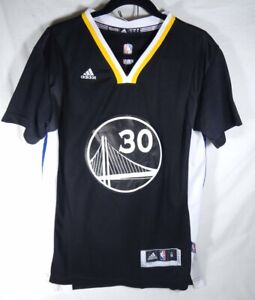 STEPHEN CURRY #30 Adidas Black Jersey GOLDEN STTE WARRIORS Adult Small +2"Length