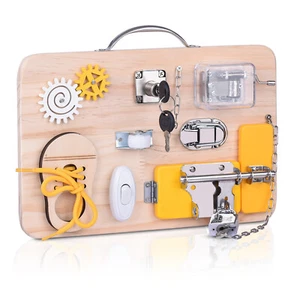 Motorikbrett ab 1 2 3 Jahr Activity Board Montessori Spielzeug Busy Board Brett - Bild 1 von 4