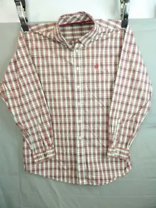 Cinch Shirt Mens Large Long Sleeve Button Up Red Plaid 100% Cotton L - Picture 1 of 8