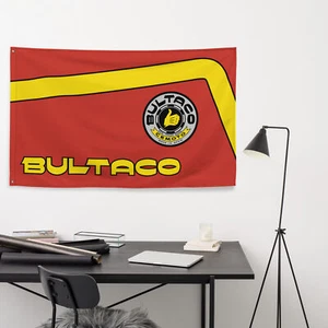 Bultaco 370 Red Tank Moto Flag (BUL003) - NEW Vintage MX Motocross - Picture 1 of 1