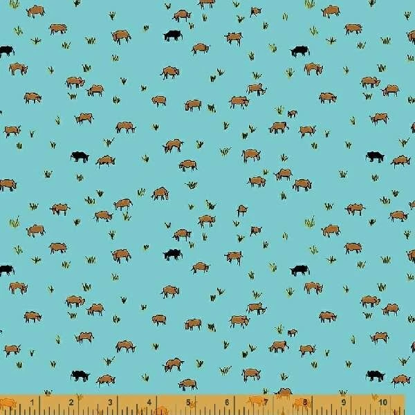 Telas Yippie Yi Yo Ki Yay de Windham - Vacas Turquesa #53238-4 Foto 1 de 1