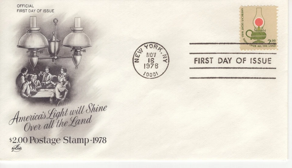 1978 FDC, #1611, $2 Americana Series, Artcraft Single UA  $1 over FV - Image 1 of 1