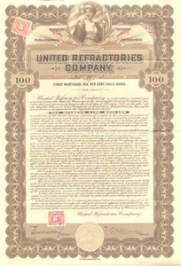 1919 United Refractories Bond Pennsylvania Senador de los Estados Unidos William Crow autógrafo - Imagen 1 de 1