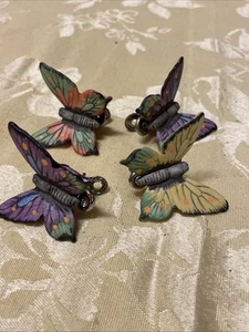RARE HTF Lefton Ceramic Butterfly Clips  - Picture 1 of 8