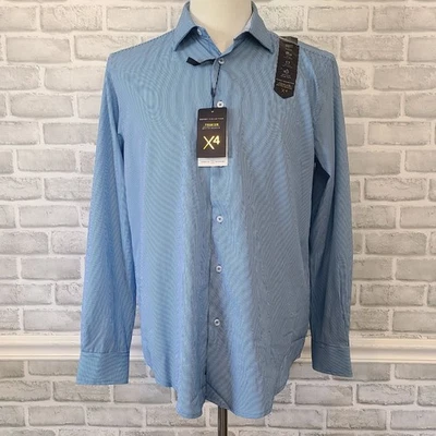 Report Collection 4 Way Dress Shirt Mens Med Slim Fit Classic Preppy Career New - Image 1 of 4