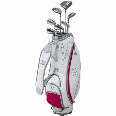 BRIDGESTONE Golf Ladies 8pcs Club Set BG-100L Pink Carbon Shaft Flex: L w/Bag JP - Image 1 of 4