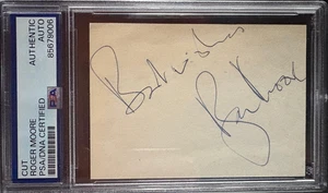 ROGER MOORE SIGNED CUT PSA ENCAPSULATED JAMES BOND LIVE AND LET DIE BEST WISHES - Picture 1 of 3