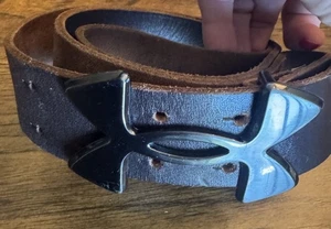 Under Armour Herren L braun Ledergürtel mit Gunmetal UA Logo Schnalle verstellbar - Bild 1 von 14