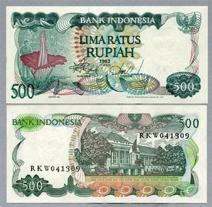 Indonesia 1982 "Giant Flower" 500 Rupiah Banknote scarce UNC - #BN565 NTO5 26* - Picture 1 of 1