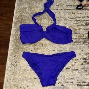 Seafolly Bandeau Halter And Bottom set azure US8/AU 12 - Picture 1 of 3