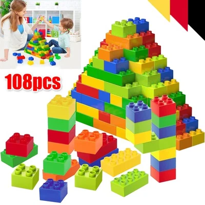 108pcs Für LEGO Große Bausteine-Set 6 Farben, 2 Formen Ideal Kinder ab 3 Jahre - Bild 1 von 4