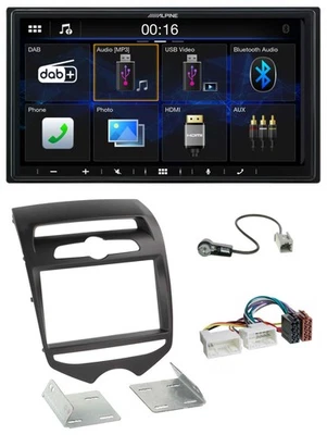 Alpine Bluetooth 2DIN MP3 DAB USB Autoradio für Hyundai ix20 ab 2010 man. Klima - Bild 1 von 4