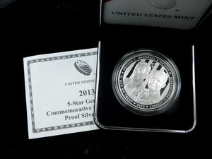 2013-P $1 Proof 5-Star Generals Commemorative Silver Dollar in Box w/ COA - Picture 1 of 4