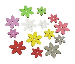 Deko-Blumen aus Holz bunt - Streugut Dekoblumen Holzblumen zum basteln - Bild 1 von 4