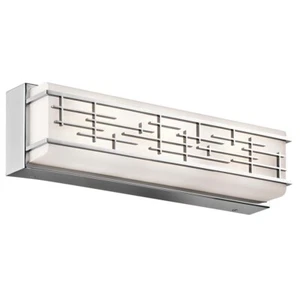 Lampada Luce da Parete Bagno LED Corridoio Cromo Vetro Opale L 46,1 CM - Foto 1 di 1