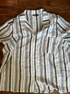 NAPA Valley Blouse Women's Size 2X Button Front Multicolor Stripes NWT - Picture 1 of 5