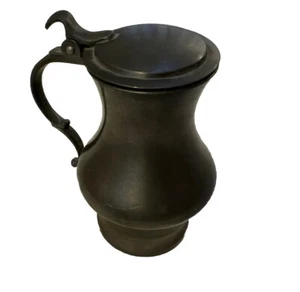 German pewter Lidded pitcher jug Ornamental Tableware Silver Tone - Picture 1 of 3