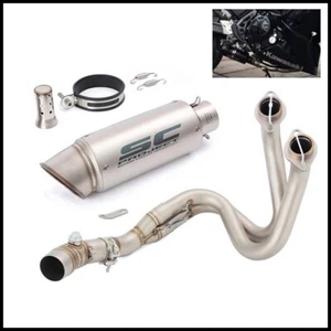 Full Exhaust System Tips Header Pipe For Kawasaki Ninja 650 Z650 2012-2023 - Picture 1 of 14