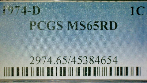 UNITED STATES 1974-D PCGS MS65RD BRONZE MEMORIAL CENT--KM# 201 Cover