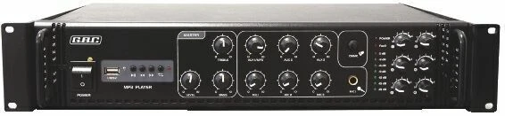 GBC 61.6112.40 180W 6 Zone Amplificatore con Lettore MP3 - Nero