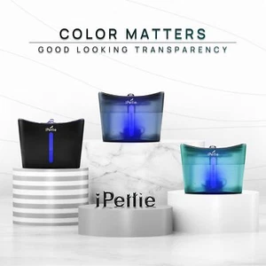iPettie Kamino Pet Water Fountain, 101oz/3L, Ultra-Quiet, LED Light, USB Pump - Picture 1 of 16