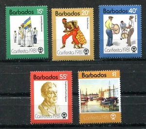 BARBADOS 1981, CARIFESTA, CARIBBEAN ARTS FESTIVAL, MUSIC, Scott 550-554, MNH - Picture 1 of 1