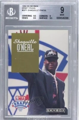 1 Shaq 1992-93 Skybox Draft Picks Shaquille O'Neal #DP1 BGS 9 MINT Rookie RC HOF - Image 1 of 2