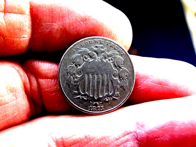 Nice Original Very Fine Better Date 1875 DDO Shield Nickel B17 - Image 1 of 2