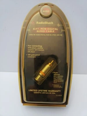 Radio Shack 6 Ft. PCM Digital Audio Cable New in Package 15-3035 - Image 1 of 4