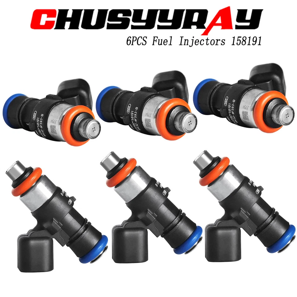 6X Inyector de combustible 0280158191 7T4Z-A 7T4Z9F593B para Mercury Sable 2008-2009 3,5 L Foto 1 de 4