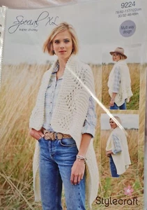 Neu Stylecraft Strickmuster 9224 Zwei Stile ärmellose Damen-Strickjacken. - Bild 1 von 1