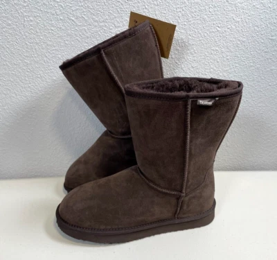 NWT Bearpaw Womens Chocolate Brown Winter Suede Fuzzy Fur Lined Boots Size 10 - Image 1 of 4