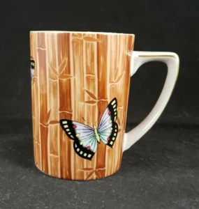 Taza de bambú mariposa cerámica Neiman Marcus - Imagen 1 de 8