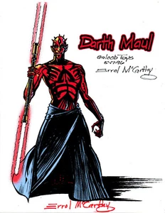 Star Wars Galoob Toys "Darth Maul" signiert Errol McCarthy 8-1/2 x 11 Zoll - Bild 1 von 2