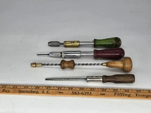 Lot of 4 Antique Ratcheting Screwdrivers * Yankee 135A & 135 * Oxwall * USA * - Picture 1 of 18