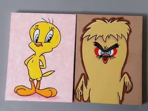 "Tweety" & "Tweety Hyde" Fan Art Gemälde. Je 6x8.  Acryl, Originale.,... - Bild 1 von 4