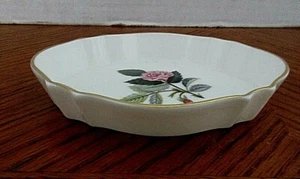 Hathaway Rose Wedgewood 5" Pin Silver Tray Trinket Dish Pink Rose Bone China - Picture 1 of 4