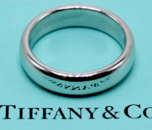 TIFFANY & CO. LUCIDA CLASSIC 4.5 MM PLATINUM WEDDING RING BAND COMFORT FIT 8
