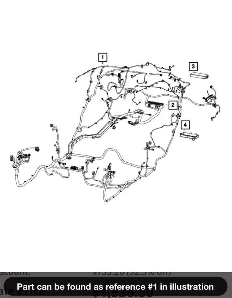 Cableado de carrocería - Mopar (68619710AB) 2023 Chrysler 300 Arnés de carrocería OEM Foto 1 de 4