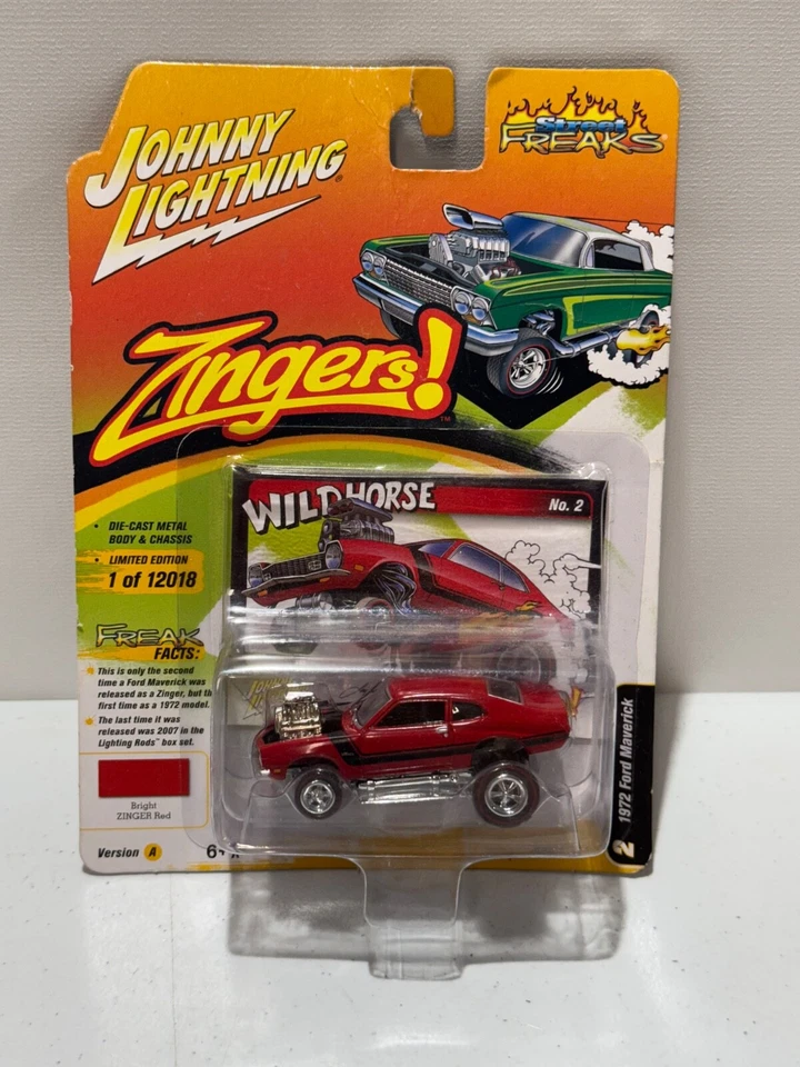 JOHNY LIGHTNING STREET FREAKS ZINGERS WILD HORSE 1972 FORD MAVERICK NEW - Image 1 of 3
