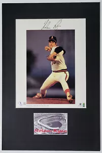NOLAN RYAN Signed Rare Photo Matted Display w/Custom Nameplate Angels HOF BAS GA - Picture 1 of 4