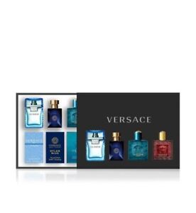 VERSACE Men's Minature Fragrance Gift Set 4 x 5ml Includes EROS & Dylan Blue