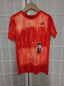 Russell Boys Printed Tee- Dri-power 360- Orange S (6-7) Brand New - Picture 1 of 2