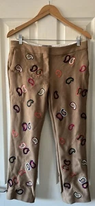 mulberry trousers size 10 eu 40 camel brown embroidered wool - Picture 1 of 7