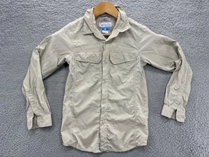 Columbia Shirt Youth Medium 10/12 Tan Long Sleeve Vented Fishing PFG Omni-Shade - Picture 1 of 7