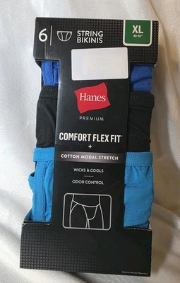 Hanes Comfort Flex Fit String Bikini 6 Pc New - Image 1 of 4
