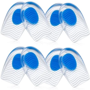 4 Pair Silicone Gel Heel Cup Cushion Heel Insert Lift Support Pads for Men Women - Picture 1 of 6