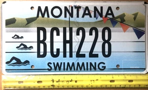 License Plate, Montana, Swimming, Race to the Finish, BCH 228 - Picture 1 of 3